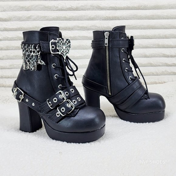 Luna Spectra - Gothic Platform Buckle Boots by The Nevermore